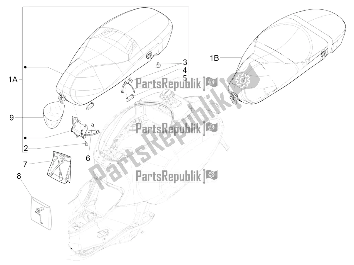 Toutes les pièces pour le Selle / Sièges du Vespa Primavera 150 Iget Apac 2018