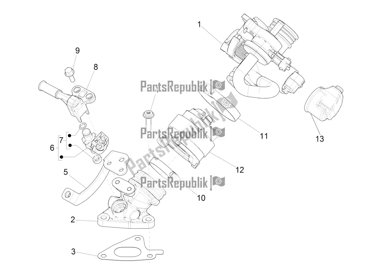 All parts for the Throttle Body - Injector - Induction Joint of the Vespa Primavera 150 Iget Apac 2018