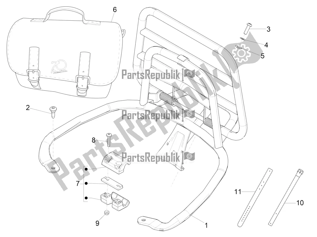 Toutes les pièces pour le Porte-bagages Arrière du Vespa Primavera 150 Iget Apac 2019