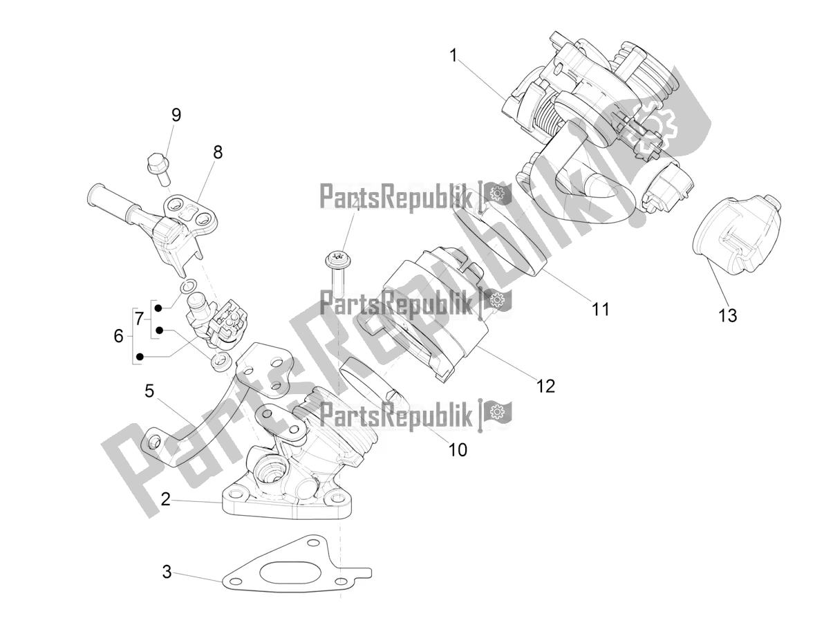All parts for the Throttle Body - Injector - Induction Joint of the Vespa Primavera 150 Iget Apac 2019