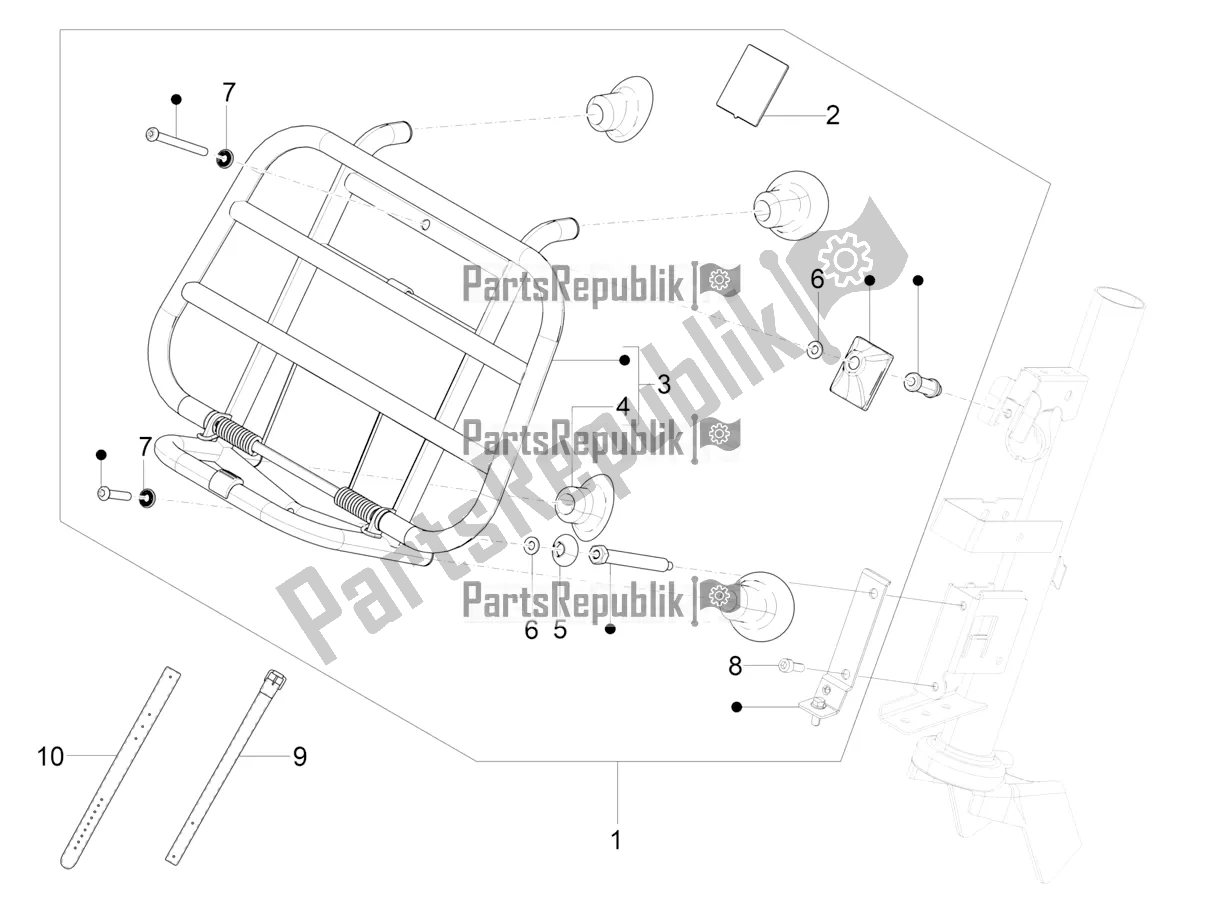 All parts for the Front Luggage Rack of the Vespa Primavera 150 Iget Apac 2020