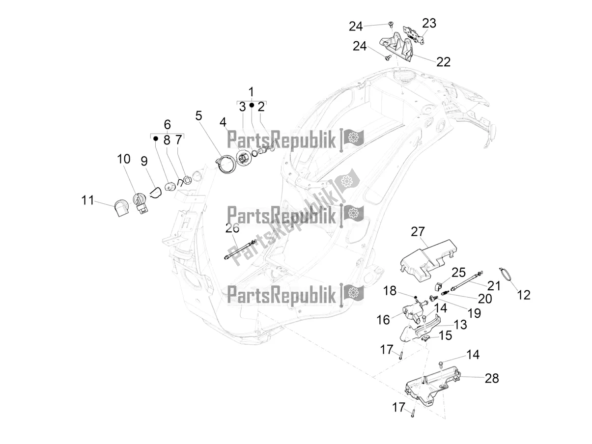 All parts for the Locks of the Vespa Primavera 150 Iget Apac 2020
