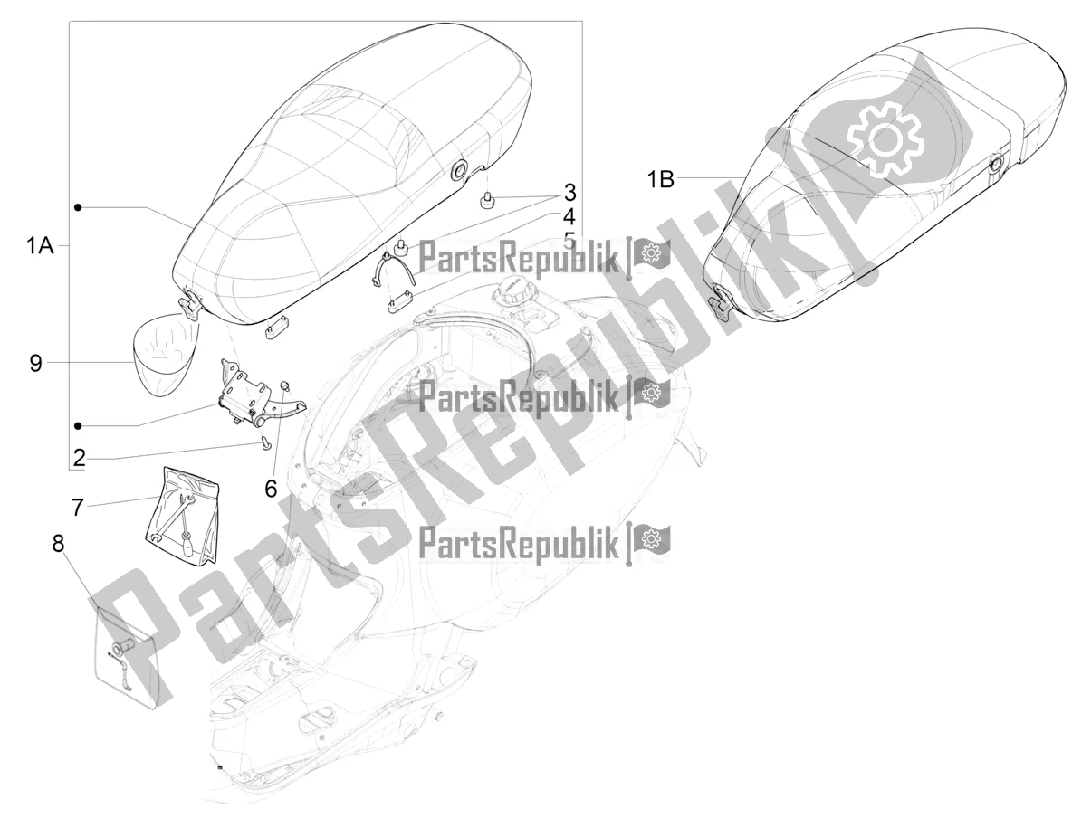 Todas las partes para Silla De Montar / Asientos de Vespa Primavera 150 Iget Apac 2020