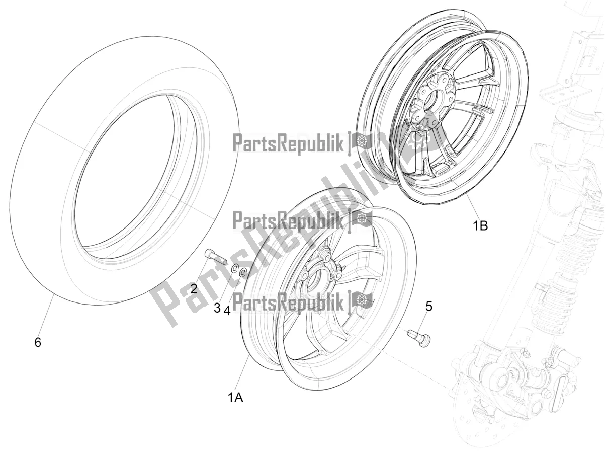 Todas las partes para Rueda Delantera de Vespa Primavera 150 Iget Apac 2021