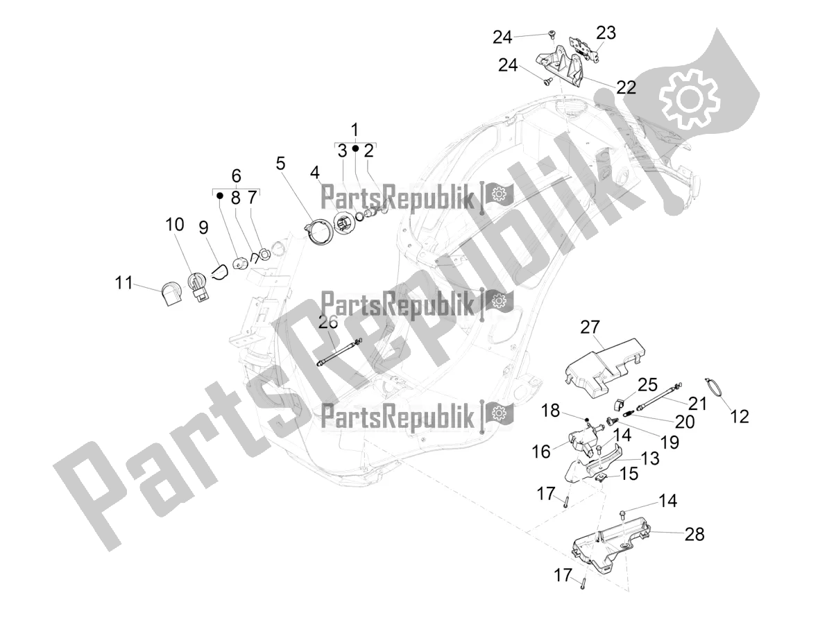 All parts for the Locks of the Vespa Primavera 150 Iget Apac 2021