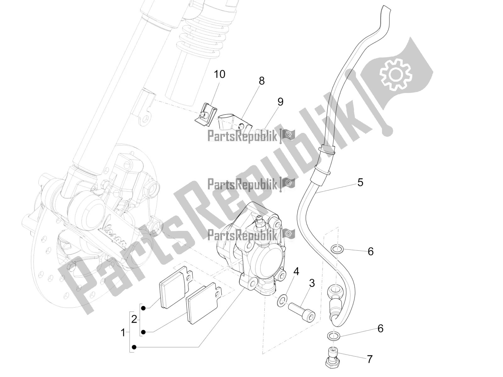 All parts for the Brakes Pipes - Calipers of the Vespa Primavera 150 Iget Apac 2022