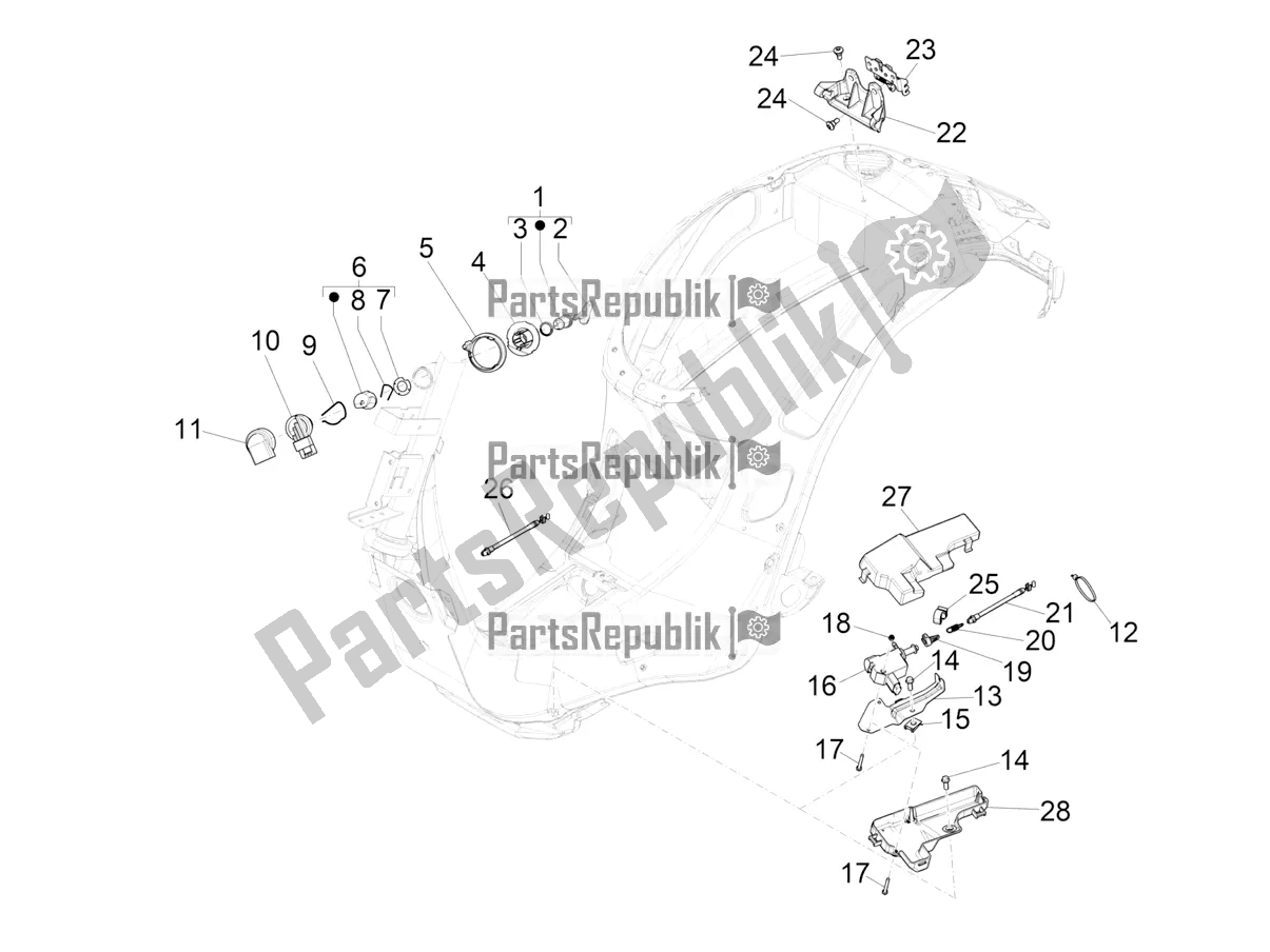 All parts for the Locks of the Vespa Primavera 150 Iget Apac 2022