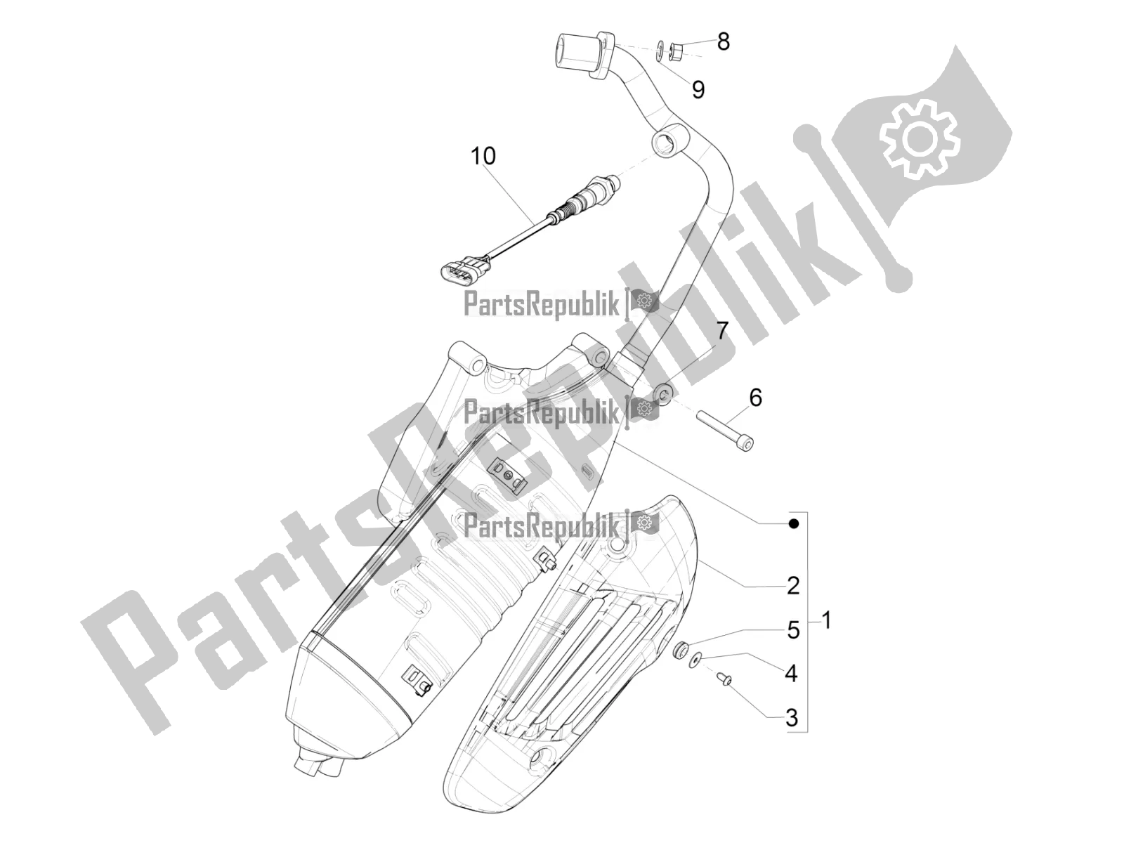 Toutes les pièces pour le Silencieux du Vespa Primavera 150 Iget USA 2016