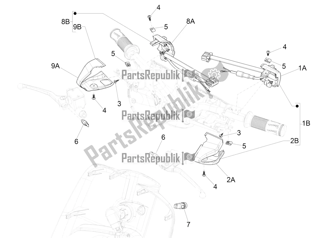 Toutes les pièces pour le Sélecteurs - Interrupteurs - Boutons du Vespa Primavera 150 Iget USA 2018