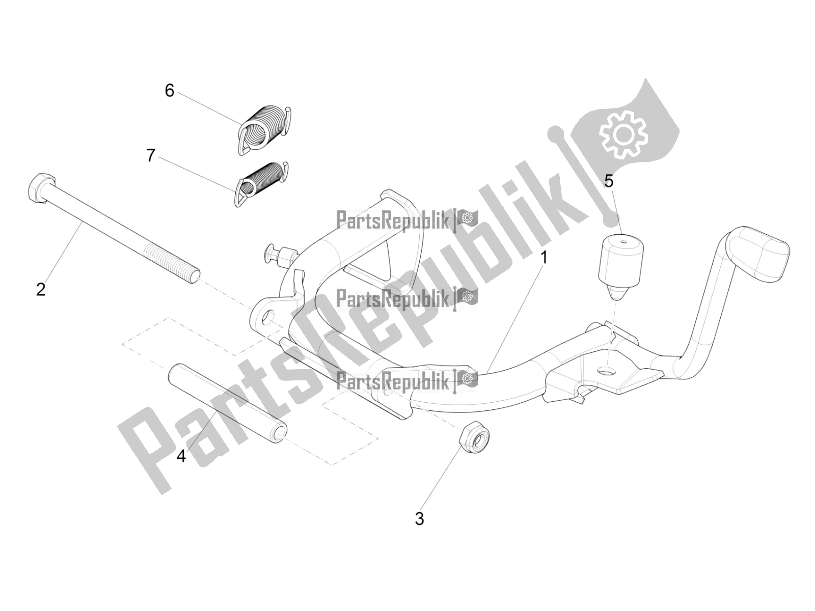 All parts for the Stand/s of the Vespa Primavera 150 Iget USA 2018