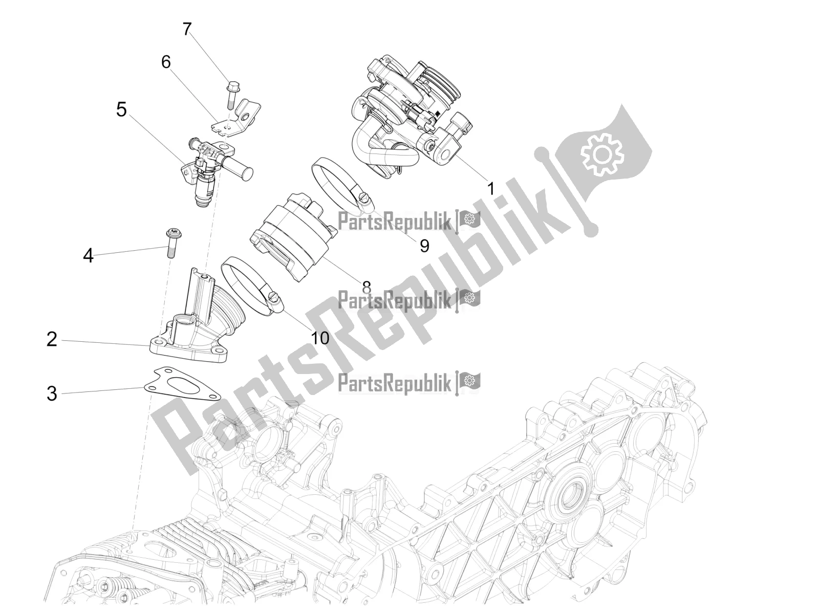 Toutes les pièces pour le Throttle Body - Injector - Induction Joint du Vespa Primavera 150 Iget USA 2018