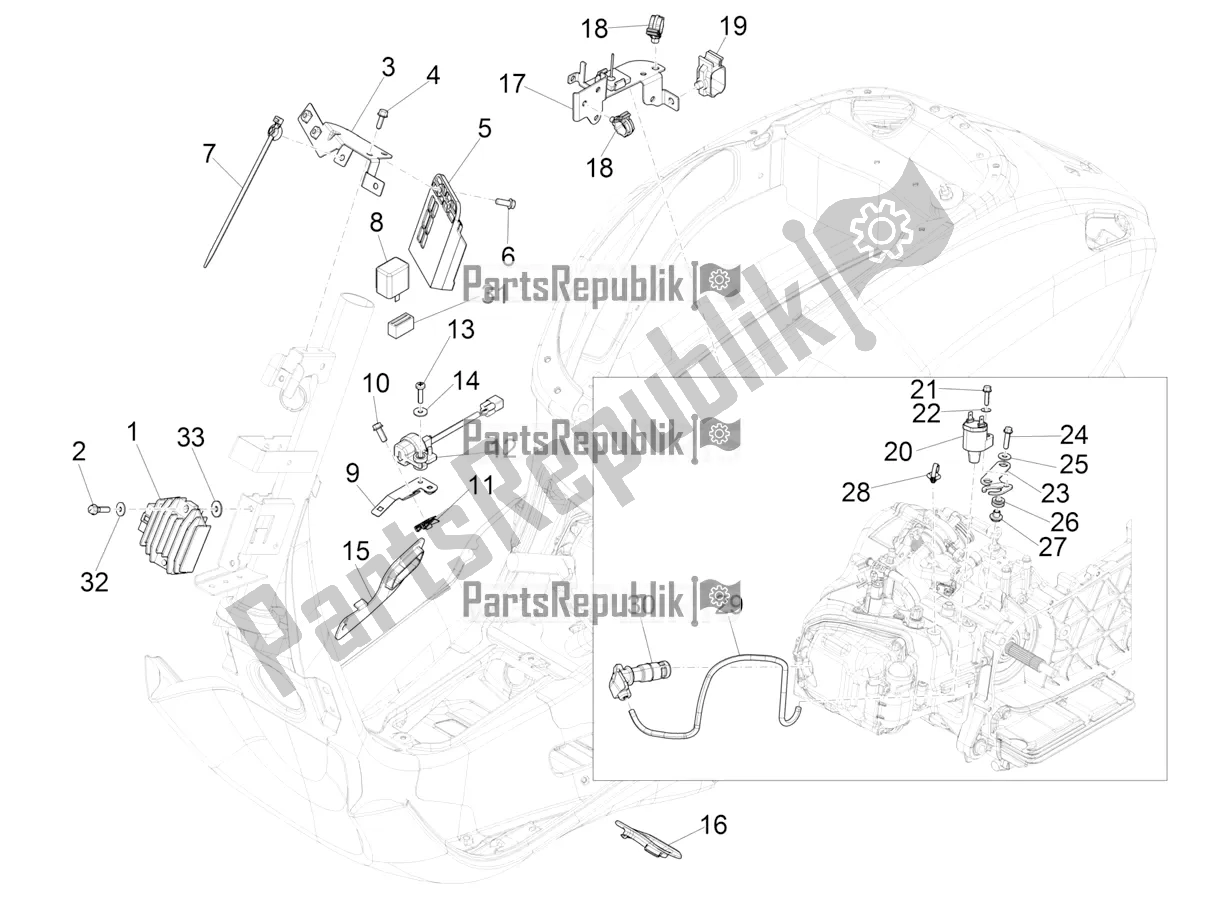 All parts for the Voltage Regulators - Electronic Control Units (ecu) - H. T. Coil of the Vespa Primavera 150 Iget USA 2019