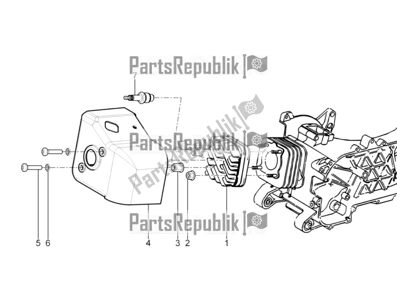 Tutte le parti per il Coperchio Della Testata del Vespa Primavera 50 2T 2016