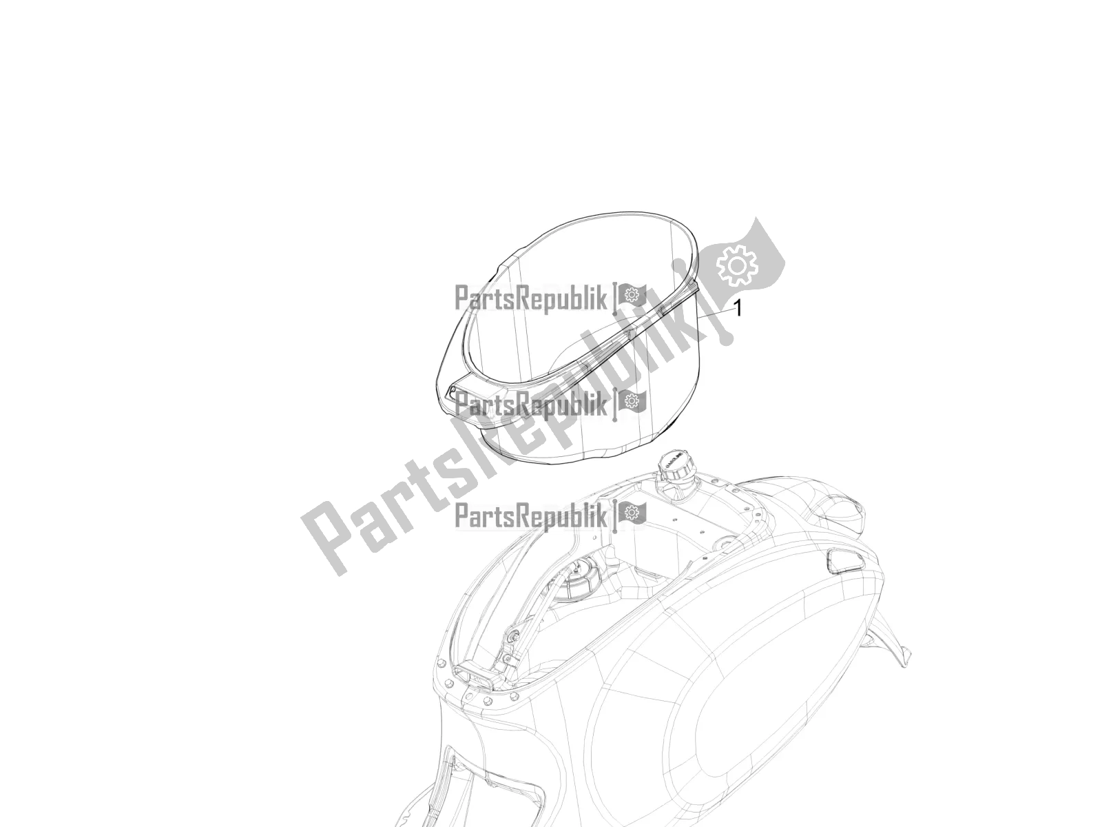 Todas las partes para Carcasa Del Casco - Debajo Del Sillín de Vespa Primavera 50 2T 2017