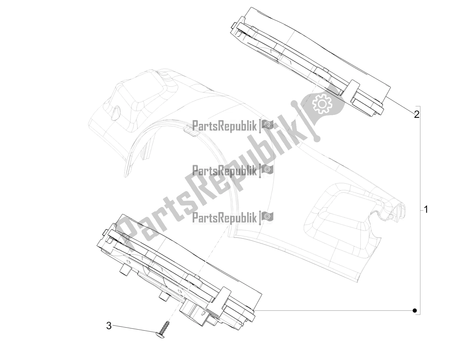 All parts for the Meter Combination - Cruscotto of the Vespa Primavera 50 2T 2017