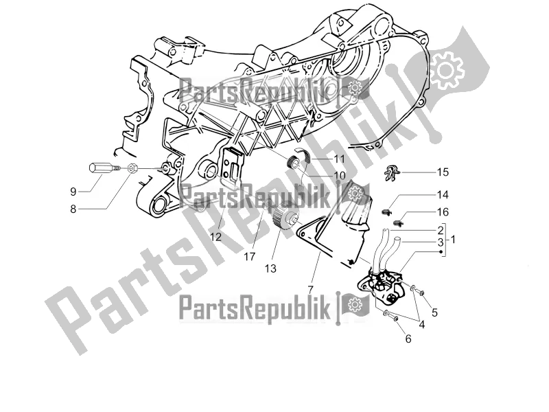 Alle onderdelen voor de Oliepomp van de Vespa Primavera 50 2T 2017