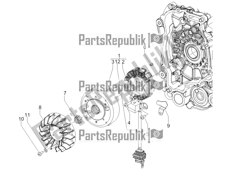 All parts for the Flywheel Magneto of the Vespa Primavera 50 2T 2018