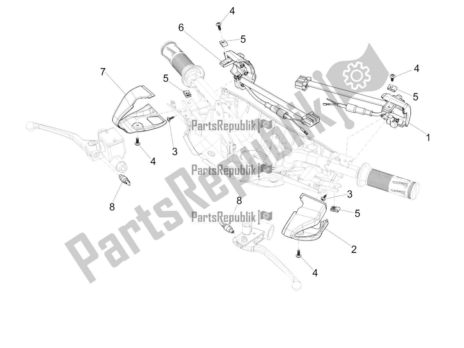 All parts for the Selectors - Switches - Buttons of the Vespa Primavera 50 2T 2018