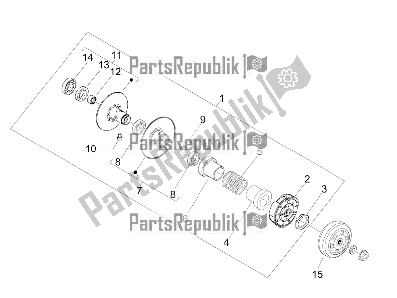 Toutes les pièces pour le Poulie Menée du Vespa Primavera 50 4T 25 KM/H 2016