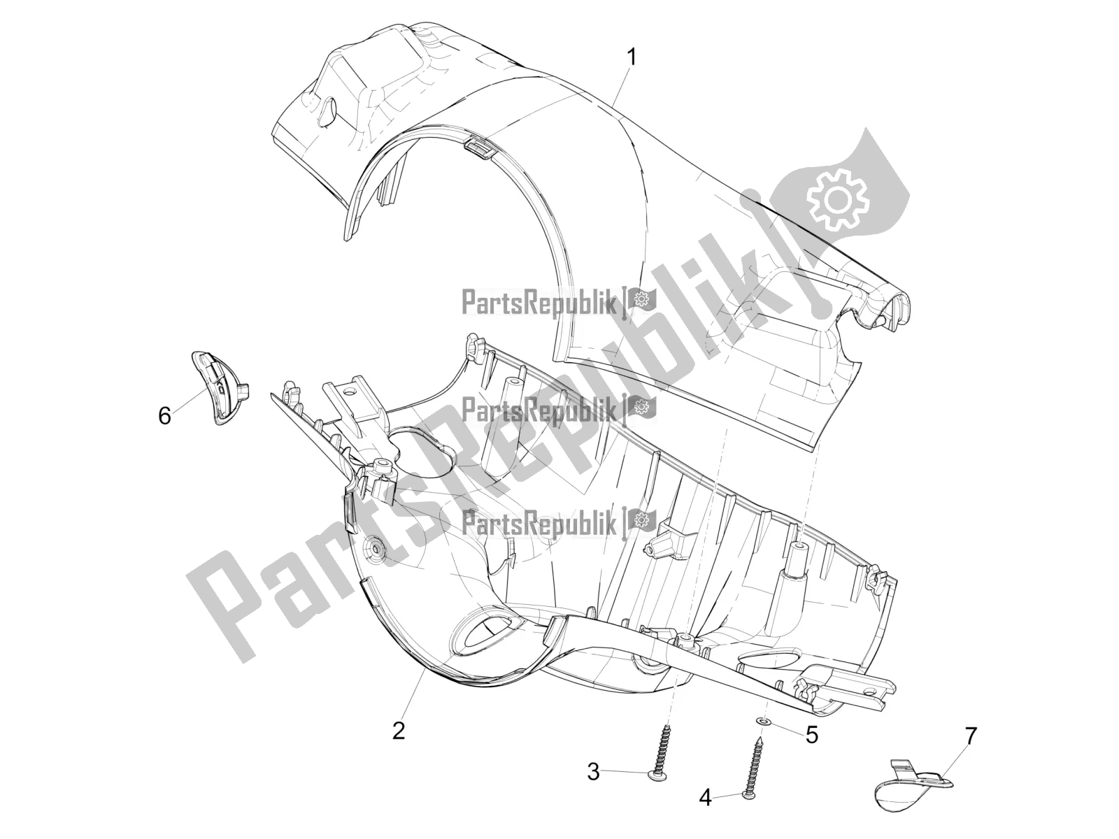 Toutes les pièces pour le Couvertures De Guidon du Vespa Primavera 50 4T 25 KM/H 2016