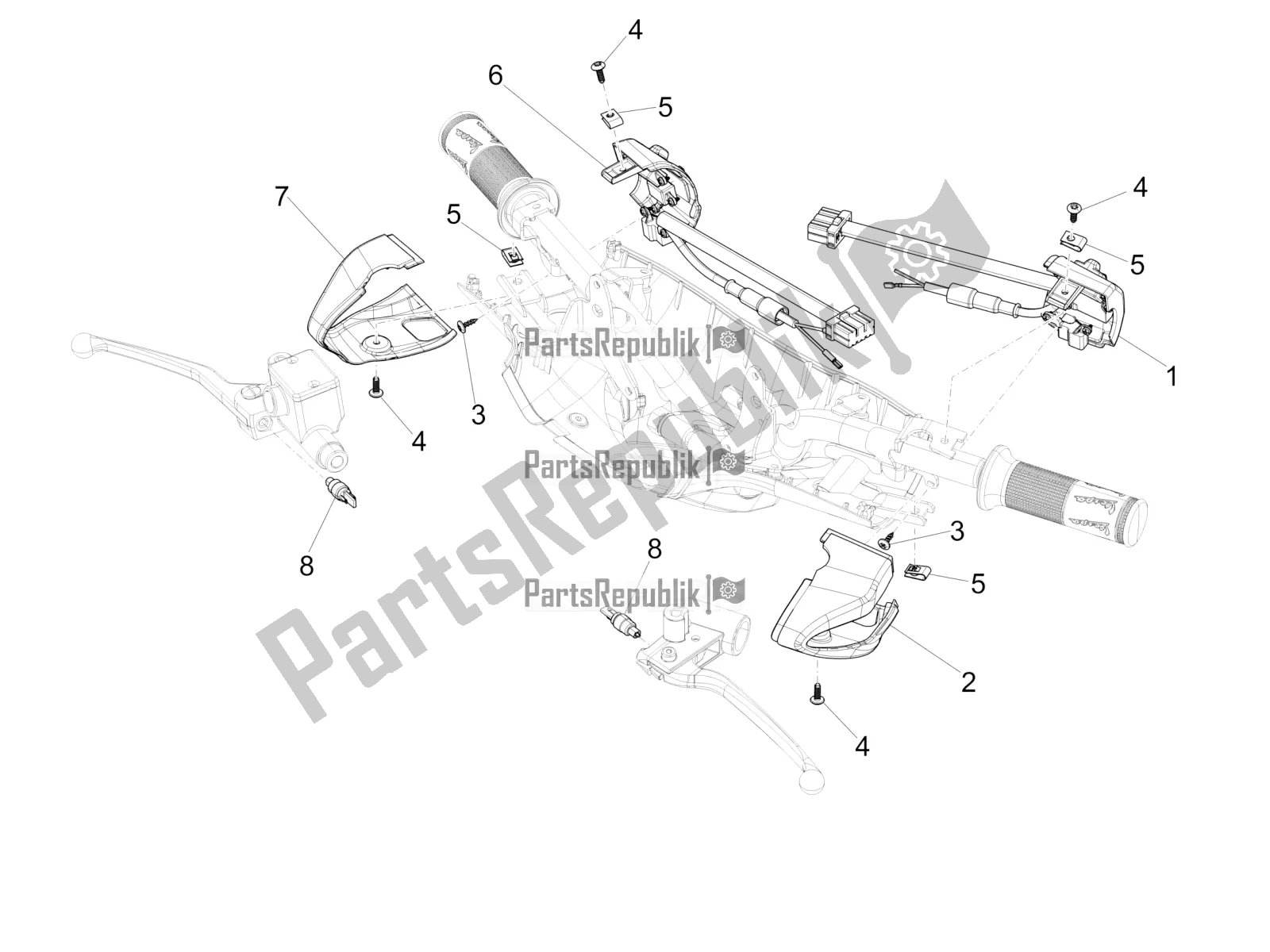 All parts for the Selectors - Switches - Buttons of the Vespa Primavera 50 4T 25 KM/H 2016