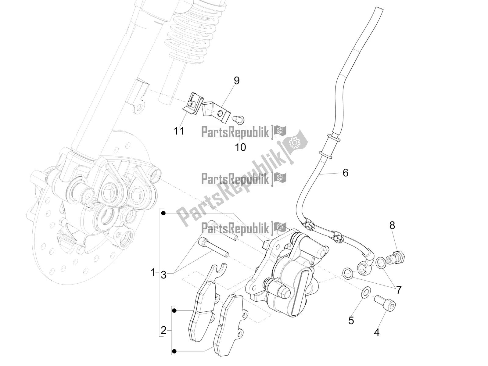 Tutte le parti per il Tubi Dei Freni - Pinze del Vespa Primavera 50 4T 25 KM/H 2017
