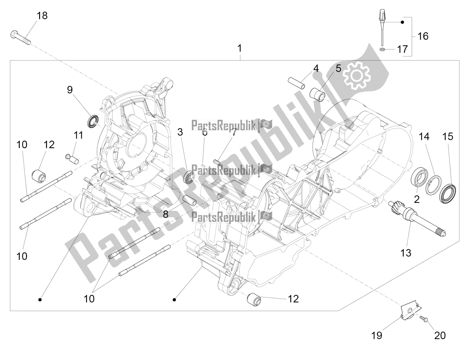 Todas las partes para Caja Del Cigüeñal de Vespa Primavera 50 4T 25 KM/H 2017
