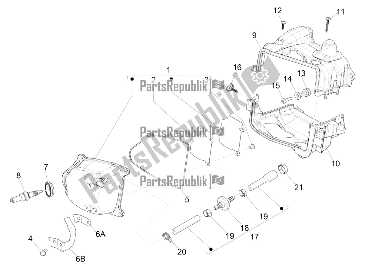 Toutes les pièces pour le Le Couvre-culasse du Vespa Primavera 50 4T 25 KM/H 2020