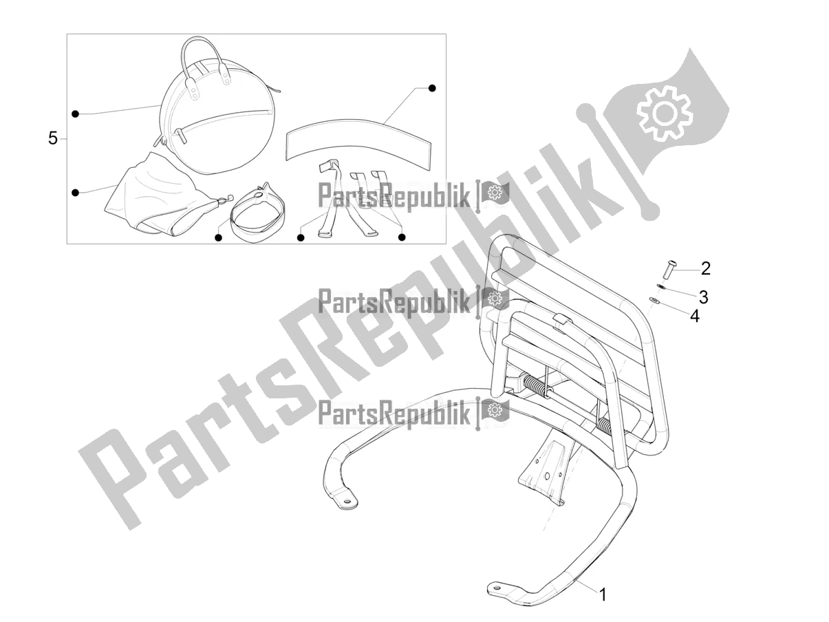 Todas las partes para Portaequipajes Trasero de Vespa Primavera 50 4T 25 KM/H 2020