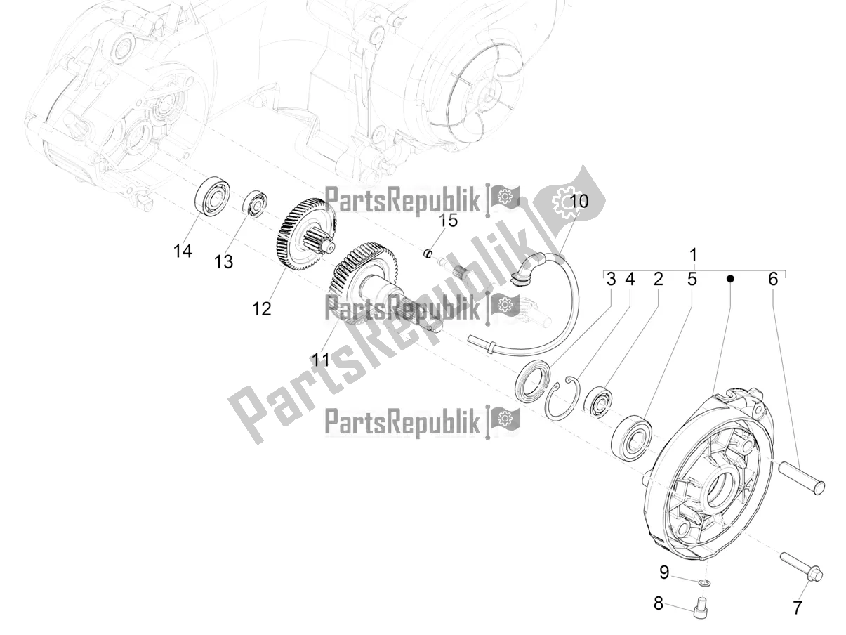 All parts for the Reduction Unit of the Vespa Primavera 50 4T 25 KM/H 2020