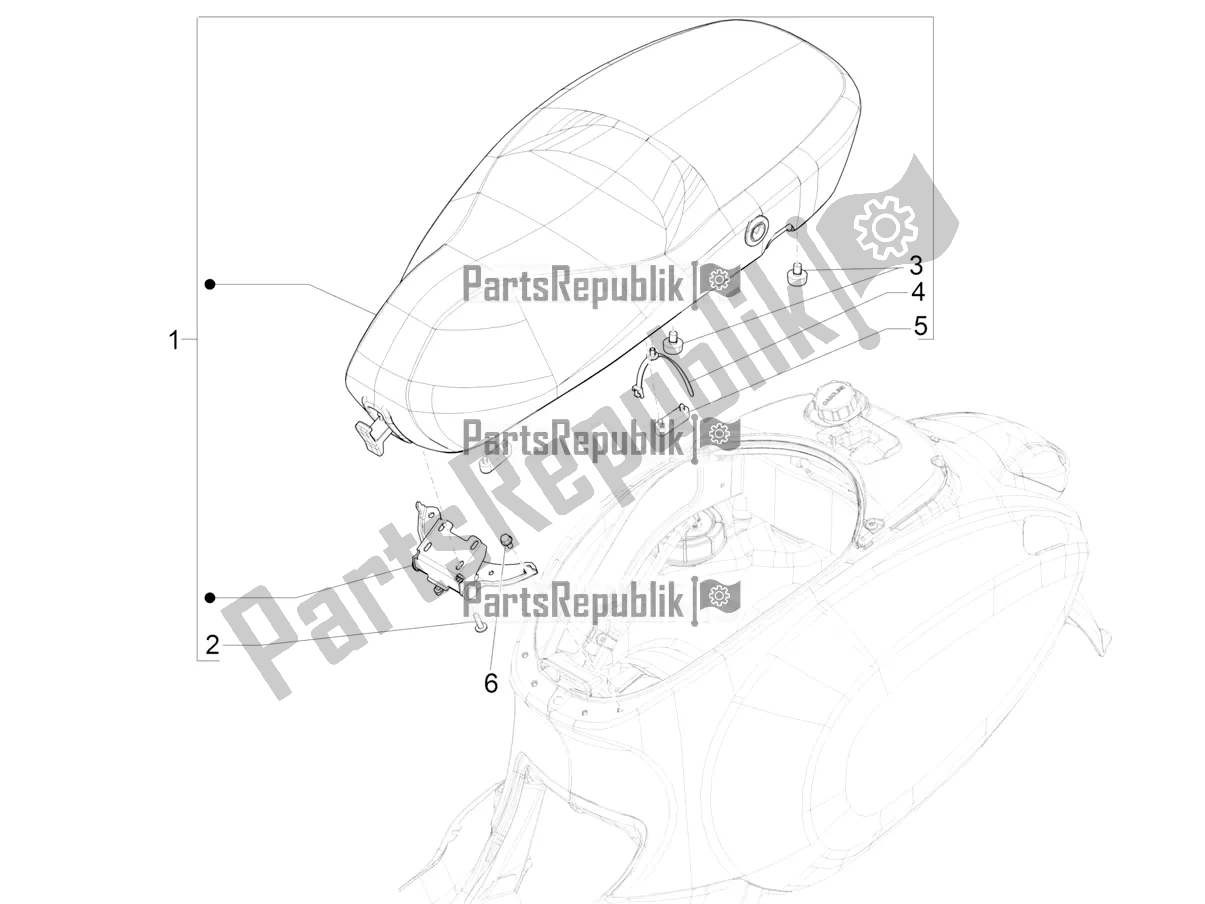 Tutte le parti per il Sella / Sedili del Vespa Primavera 50 4T 25 KM/H 2020