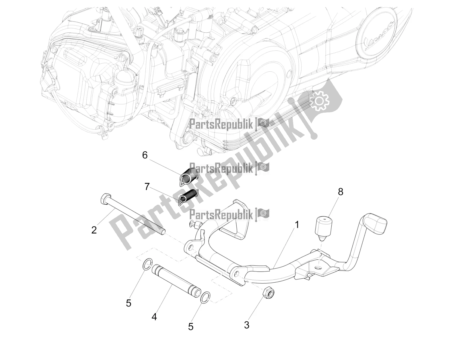 Todas las partes para Soporte / S de Vespa Primavera 50 4T 25 KM/H 2020