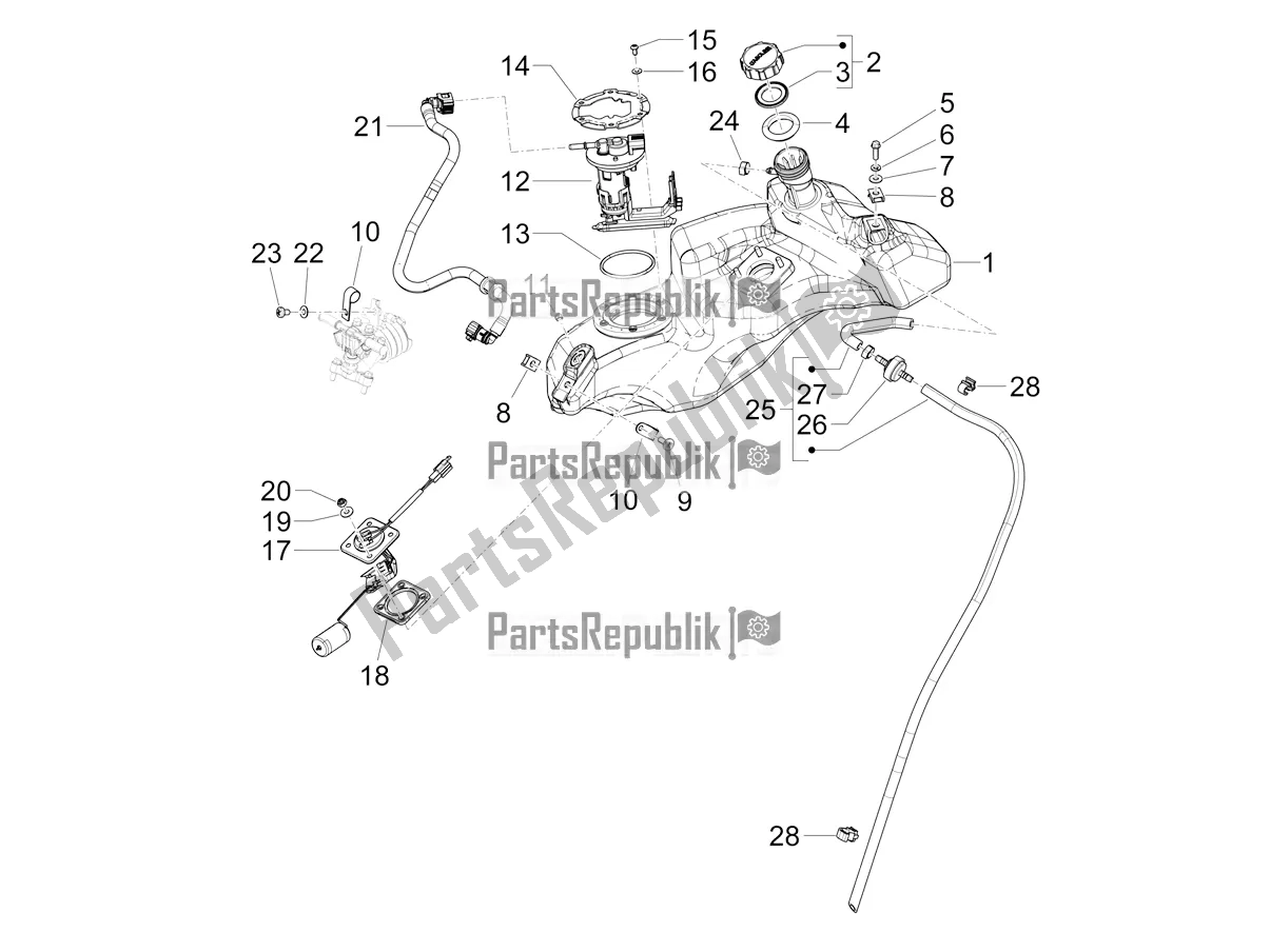 Todas las partes para Depósito De Combustible de Vespa Primavera 50 4T 25 KM/H 2021
