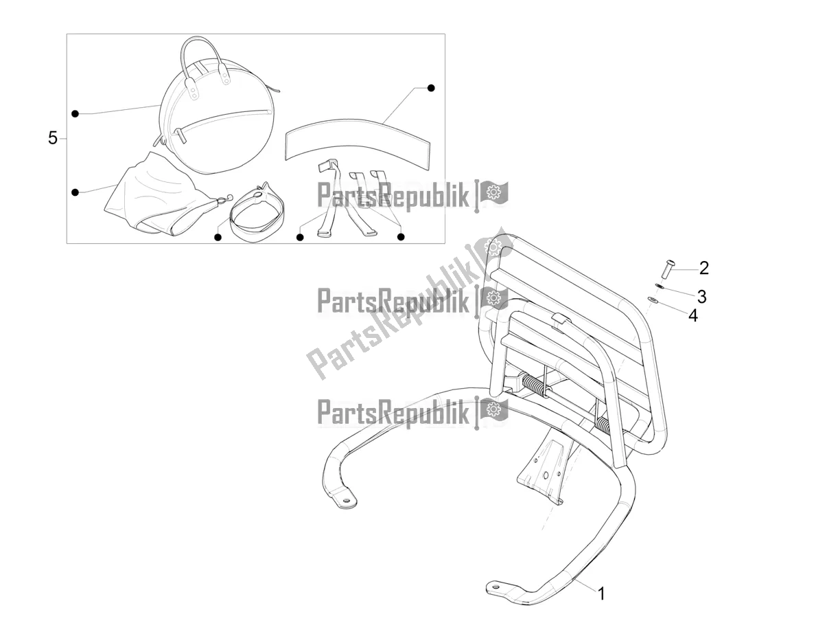 Todas as partes de Bagageiro Traseiro do Vespa Primavera 50 4T 25 KM/H 2021