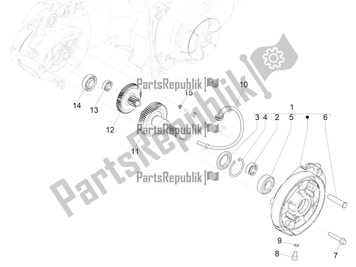 All parts for the Reduction Unit of the Vespa Primavera 50 4T 25 KM/H 2021
