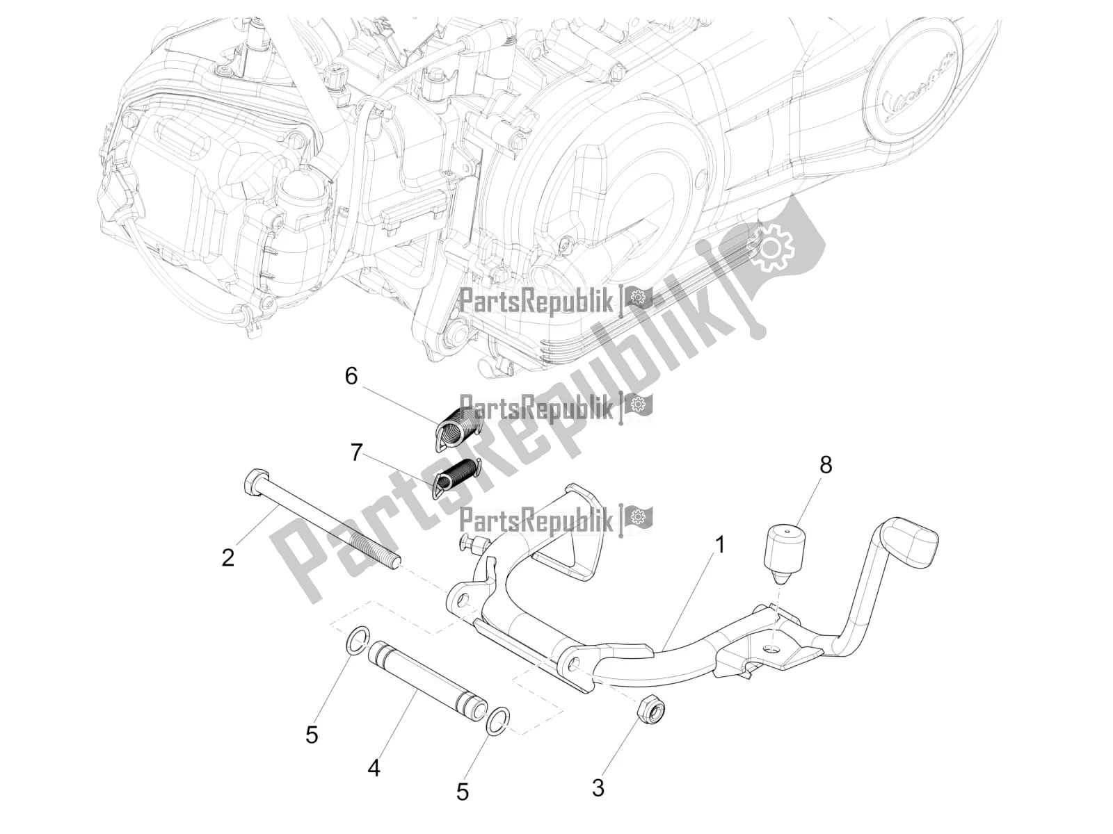 Todas as partes de Suporte / S do Vespa Primavera 50 4T 25 KM/H 2021