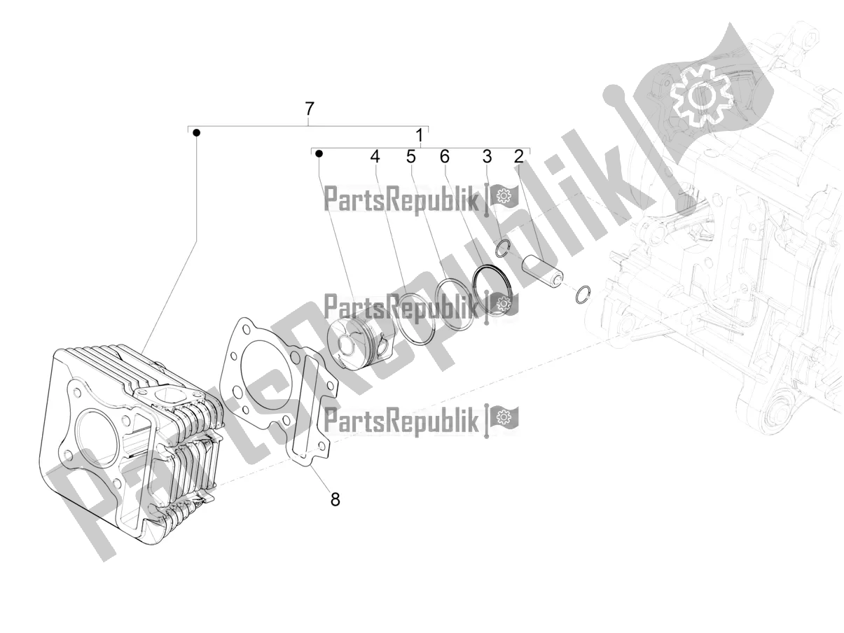 Toutes les pièces pour le Unité Cylindre-piston-axe De Poignet du Vespa Primavera 50 4T 25 KM/H 2022