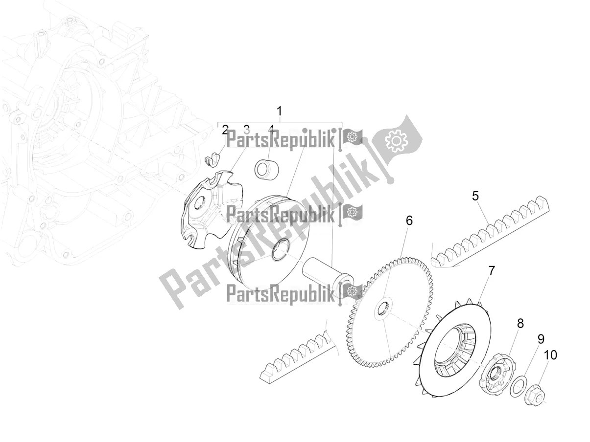 All parts for the Driving Pulley of the Vespa Primavera 50 4T 25 KM/H 2022