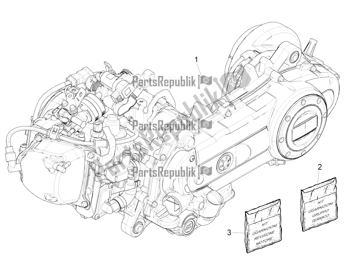 Alle onderdelen voor de Motor Assemblage van de Vespa Primavera 50 4T 25 KM/H 2022