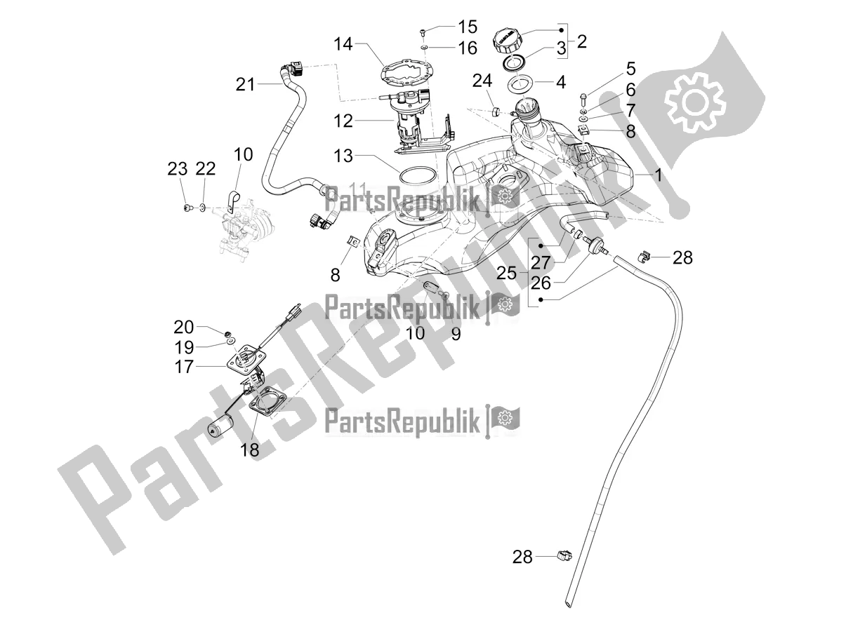 Toutes les pièces pour le Réservoir D'essence du Vespa Primavera 50 4T 25 KM/H 2022