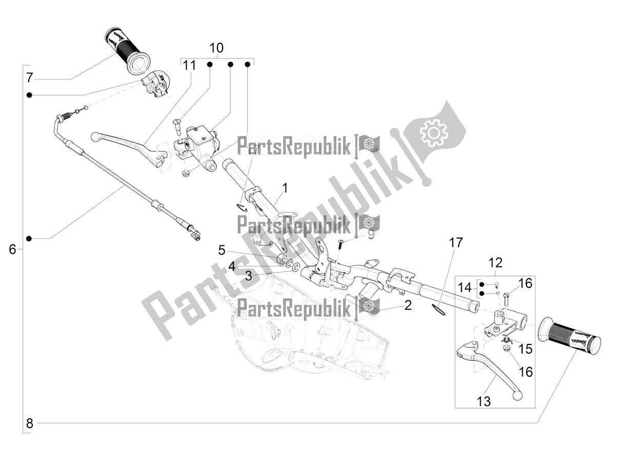 Toutes les pièces pour le Guidon - Master Cil. Du Vespa Primavera 50 4T 25 KM/H 2022