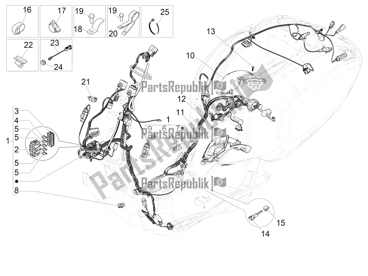Toutes les pièces pour le Faisceau De Câbles Principal du Vespa Primavera 50 4T 25 KM/H 2022