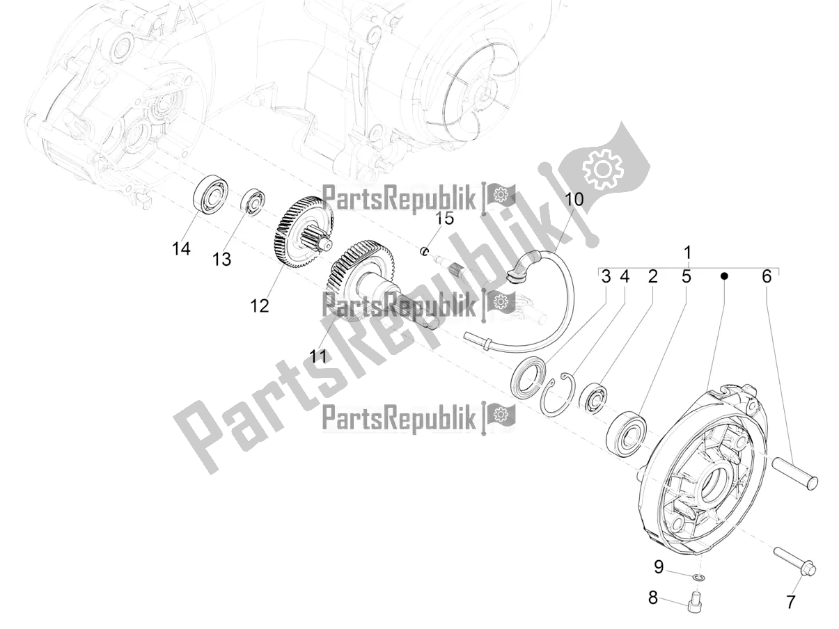 Toutes les pièces pour le Unité De Réduction du Vespa Primavera 50 4T 25 KM/H 2022