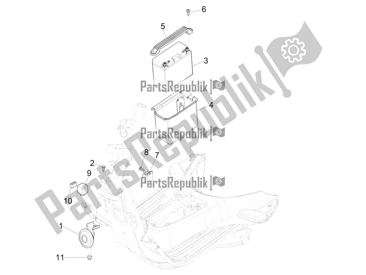 All parts for the Remote Control Switches - Battery - Horn of the Vespa Primavera 50 4T 25 KM/H 2022