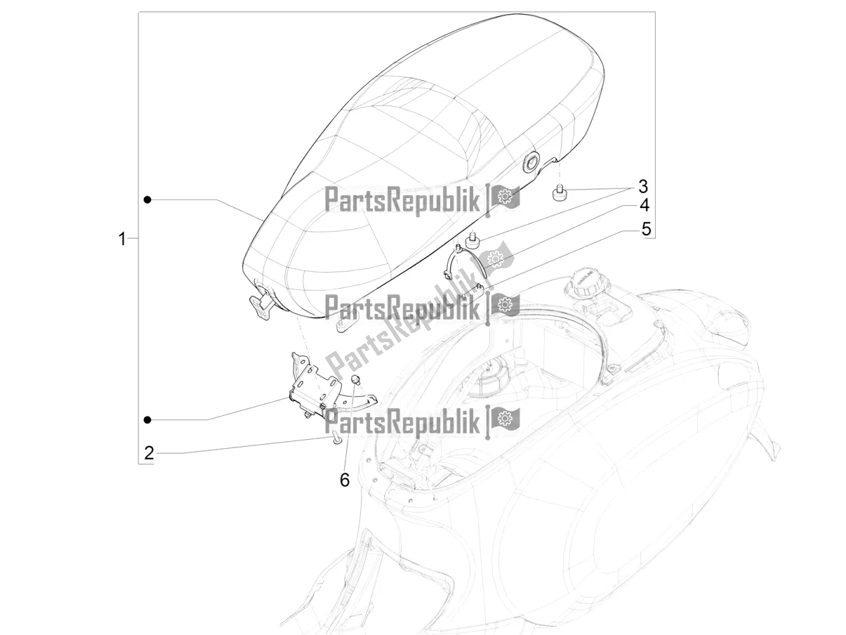 Toutes les pièces pour le Selle / Sièges du Vespa Primavera 50 4T 25 KM/H 2022