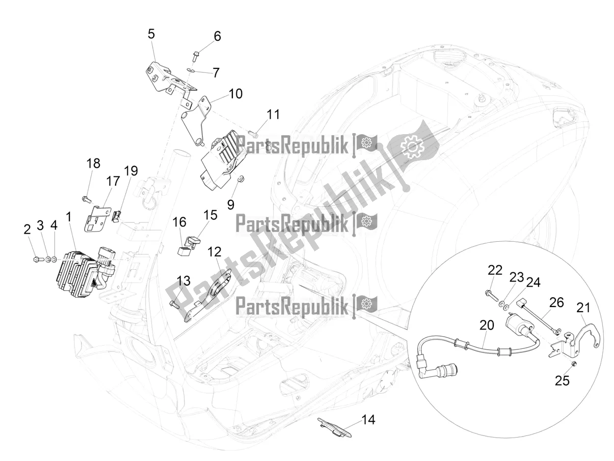 All parts for the Voltage Regulators - Electronic Control Units (ecu) - H. T. Coil of the Vespa Primavera 50 4T 25 KM/H 2022