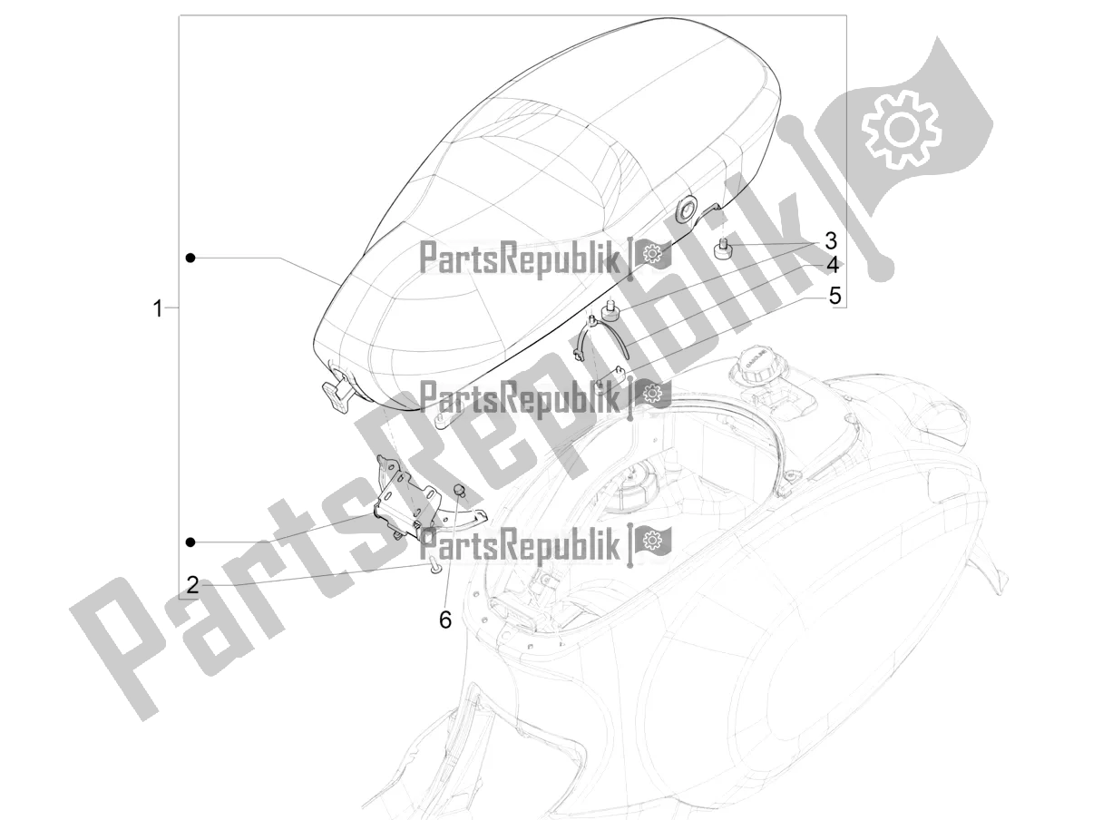 Toutes les pièces pour le Selle / Sièges du Vespa Primavera 50 4T 3V 25 KM/H 2017