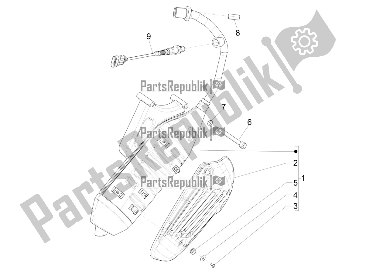 Toutes les pièces pour le Silencieux du Vespa Primavera 50 4T 3V 25 KM/H 2017