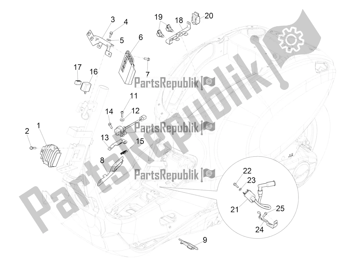 Toutes les pièces pour le Régulateurs De Tension - Unités De Commande électronique (ecu) - H. T. Bobine du Vespa Primavera 50 4T 3V 25 KM/H 2017