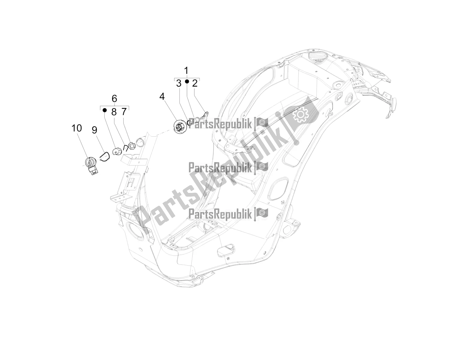 Toutes les pièces pour le Serrures du Vespa Primavera 50 4T 3V 25 KM/H 2018